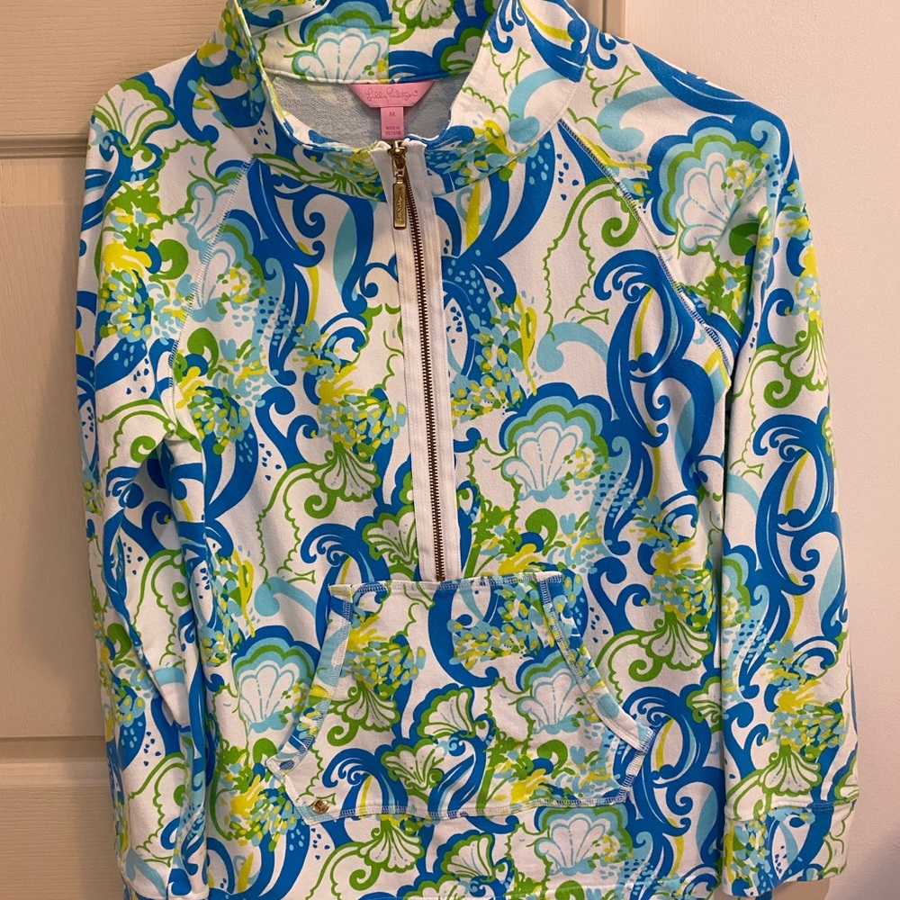 LILLY PULTIZER patterned quarter zip up!!